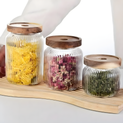 Glass Jar with Wooden Lid 750 ml